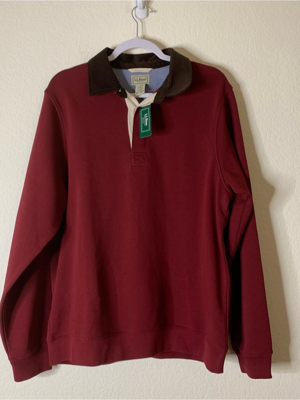 LL Bean Mens red mariner ultra soft sweatshirt M NWT